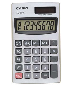 Casio SL-300SV Solar Basic Handheld Calculator