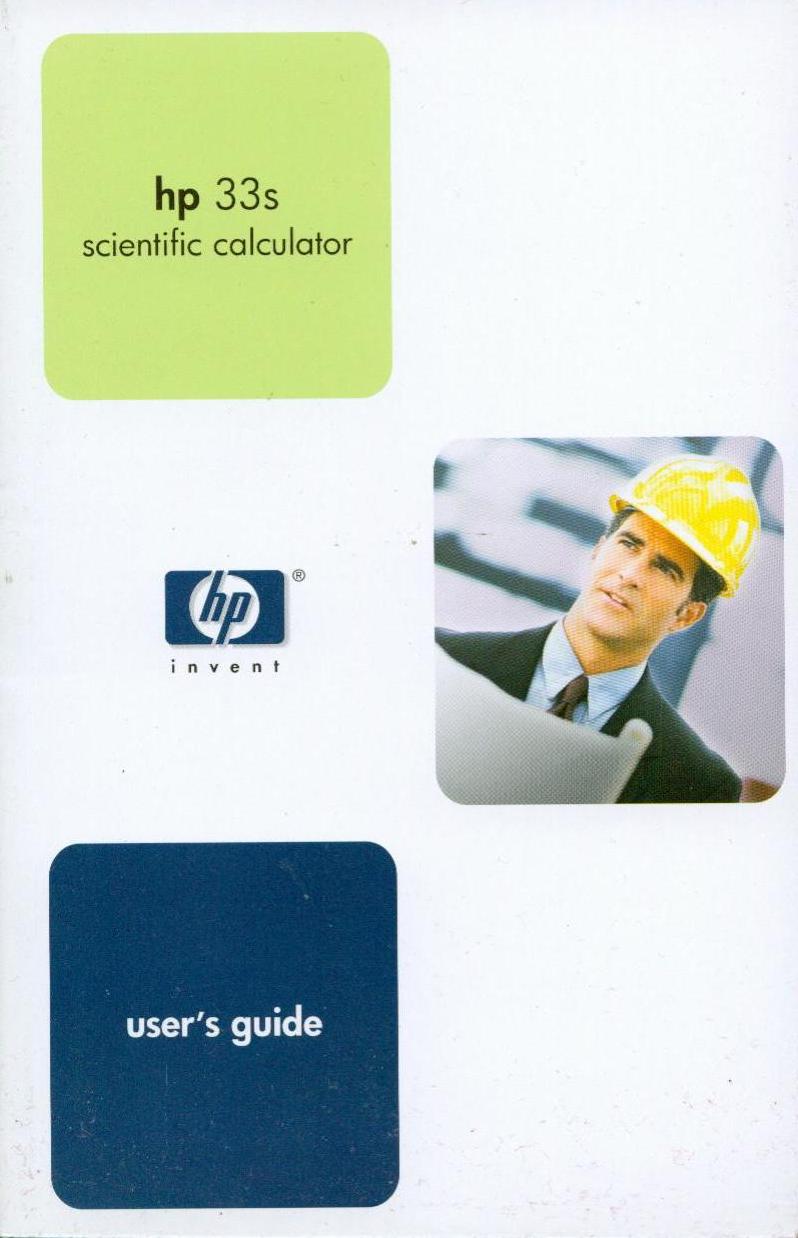 Hewlett Packard HP-33S Calculator User's Guide