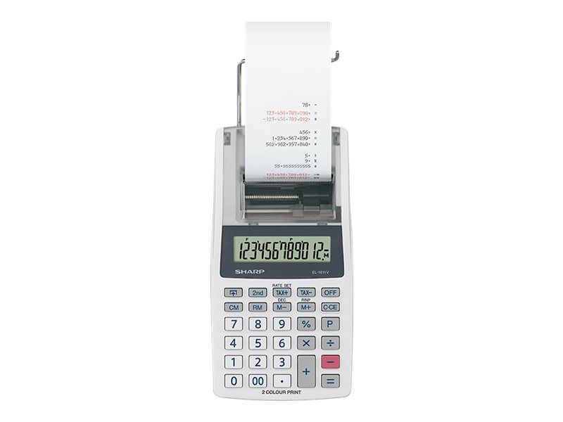 Sharp EL-1611V 12 Digit 2.0 LPS Handheld Printing Calculator
