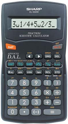 Sharp EL-500WBBK Battery Fraction D.A.L. Scientific Calculator