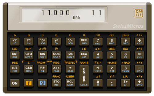 SwissMicros DM11L RPN Calculator - HP-11C Clone