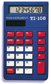 Texas Instruments TI-108 Basic Solar Calculator Teacher Kit