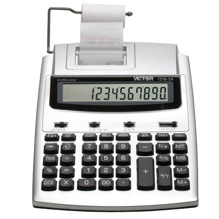Victor 1210-3A 10-Digit 2.7 LPS AntiMicrobial Portable Printing Calculator