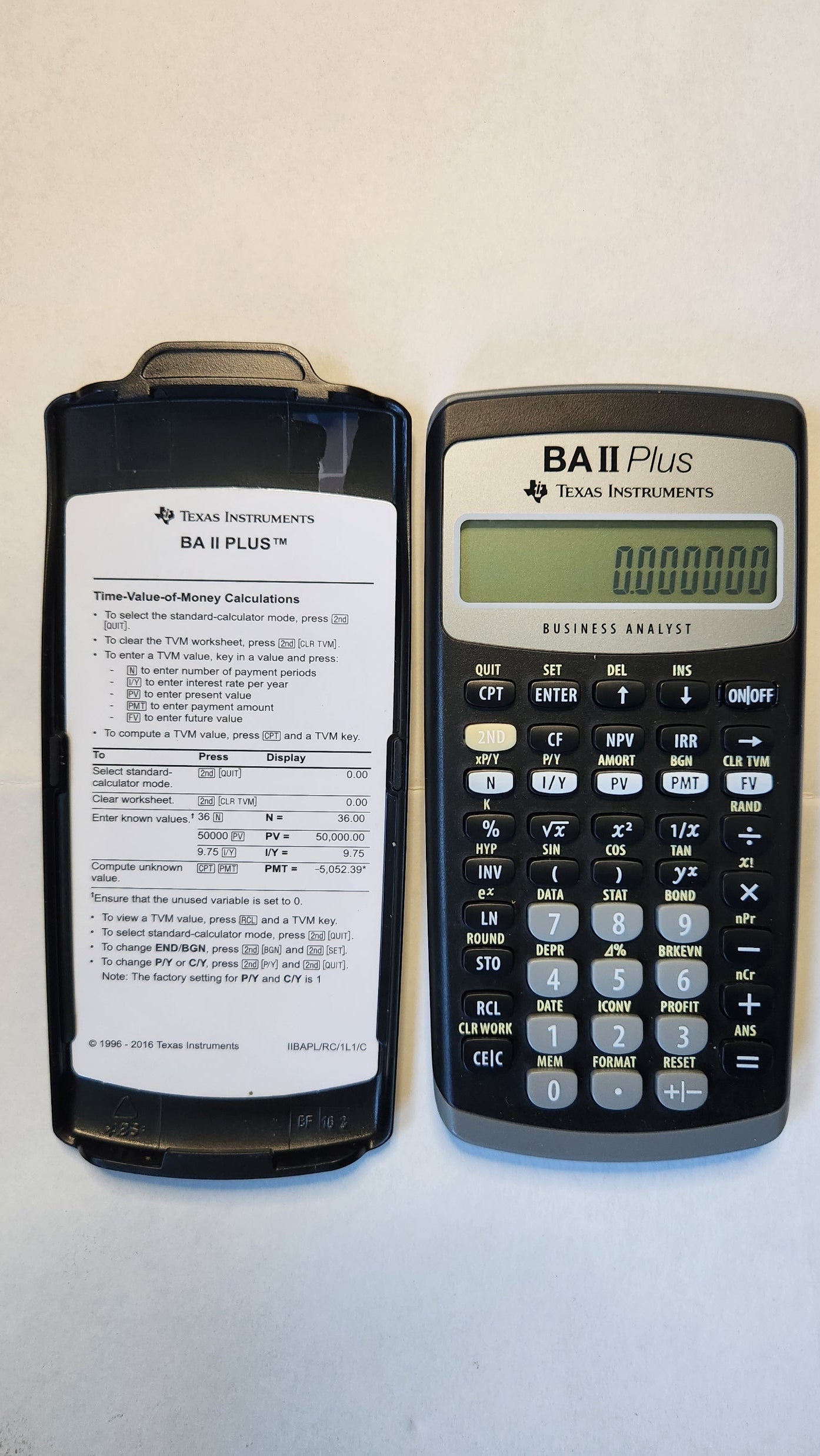 Texas Instruments Used BA-II Plus Financial Calculator