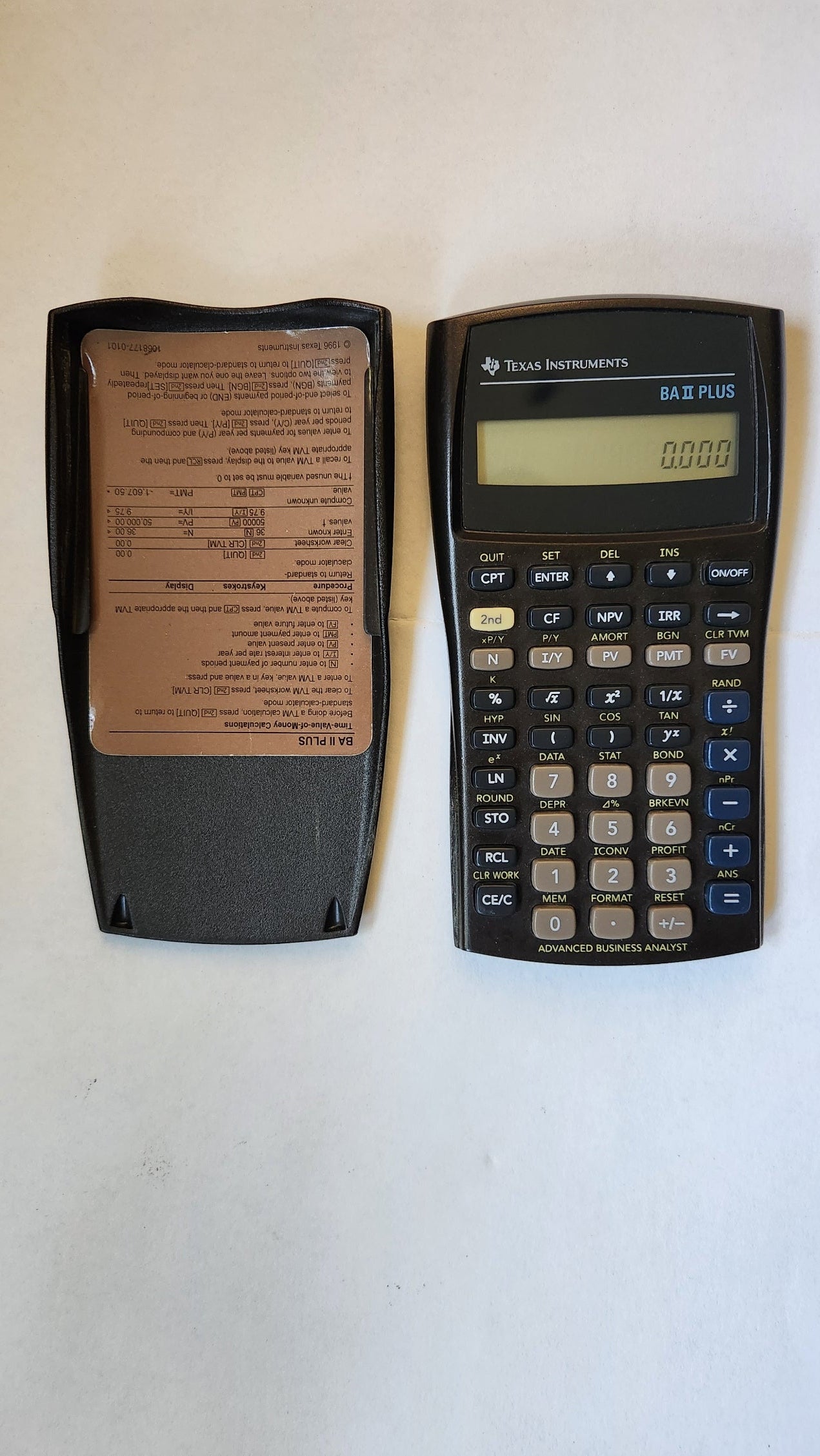 Texas Instruments Used BA-II Plus Financial Calculator