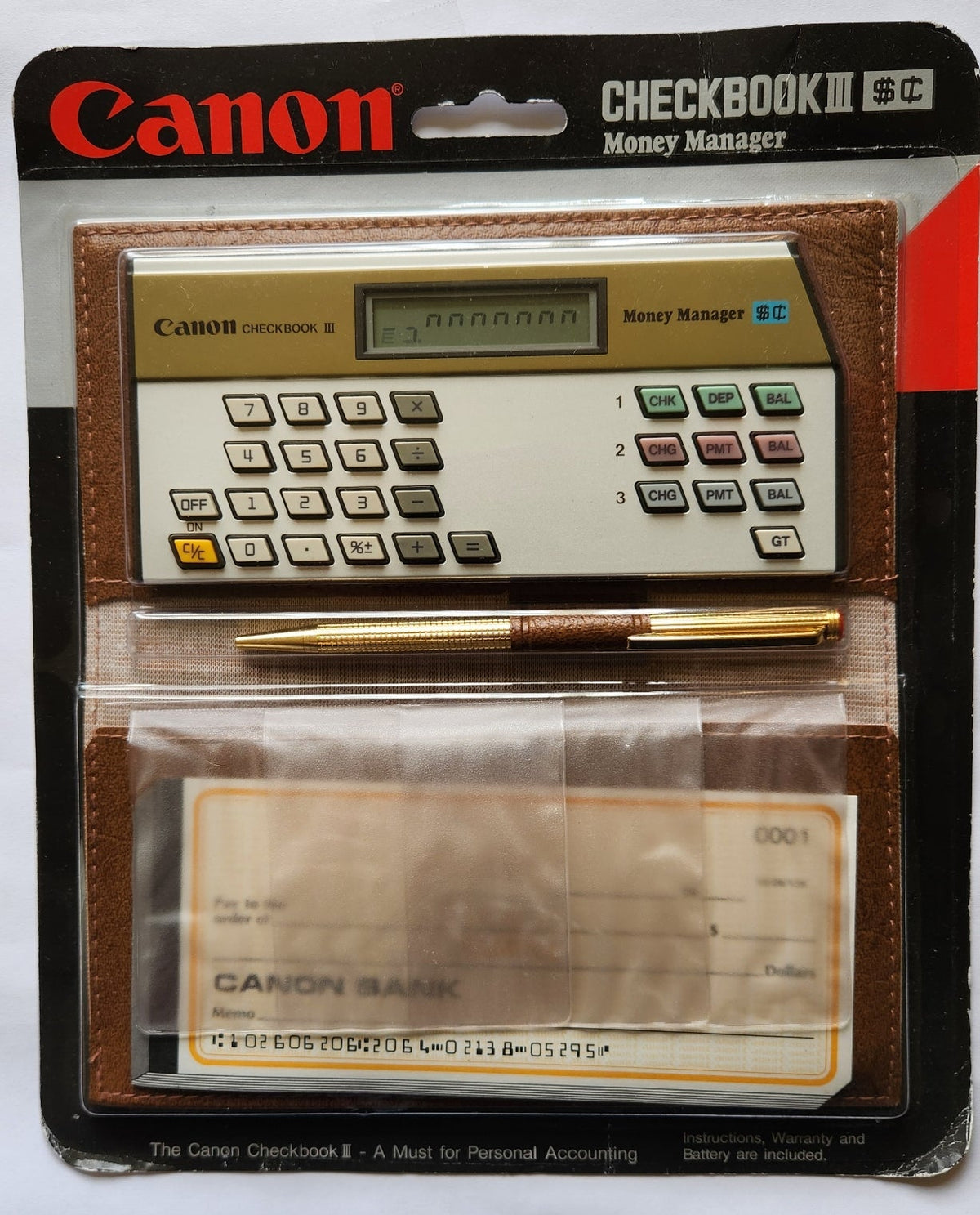 Canon Checkbook III Money Manager Checkbook Calculator