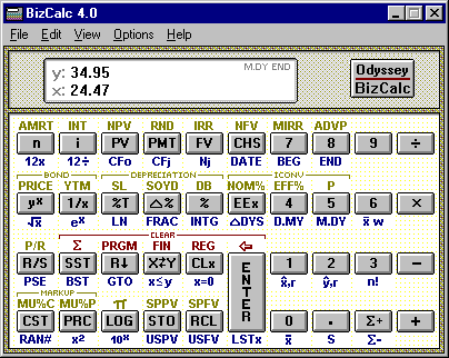 BizCalc for Handheld PC, Pocket PC, and Windows 95/NT - Powerful, Easy to Learn Replacement for HP-12C
