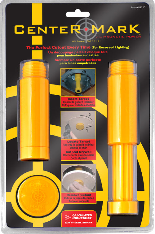 Calculated Industries 8110 Center Mark Magnetic Drywall Locator Tool for Recessed Lighting