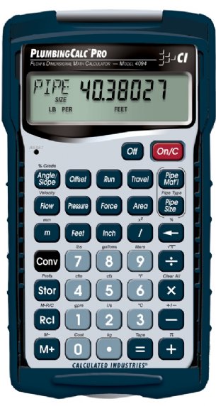 Calculated Industries PlumbingCalc Pro 4094 - Flow and Dimensional Math Calculator