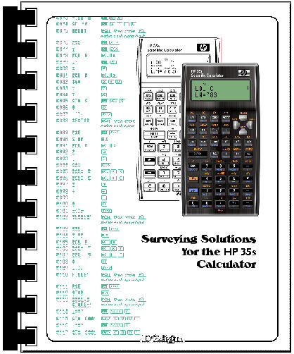 D'Zign Surveying Solutions Book for the HP35s  - Allowed on NCEES Tests!