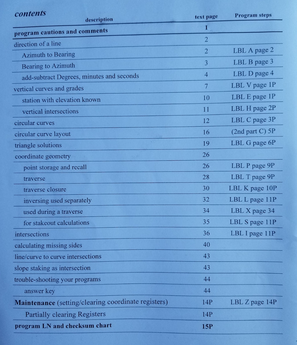 D'Zign Surveying Solutions Book for the HP35s  - Allowed on NCEES Tests!