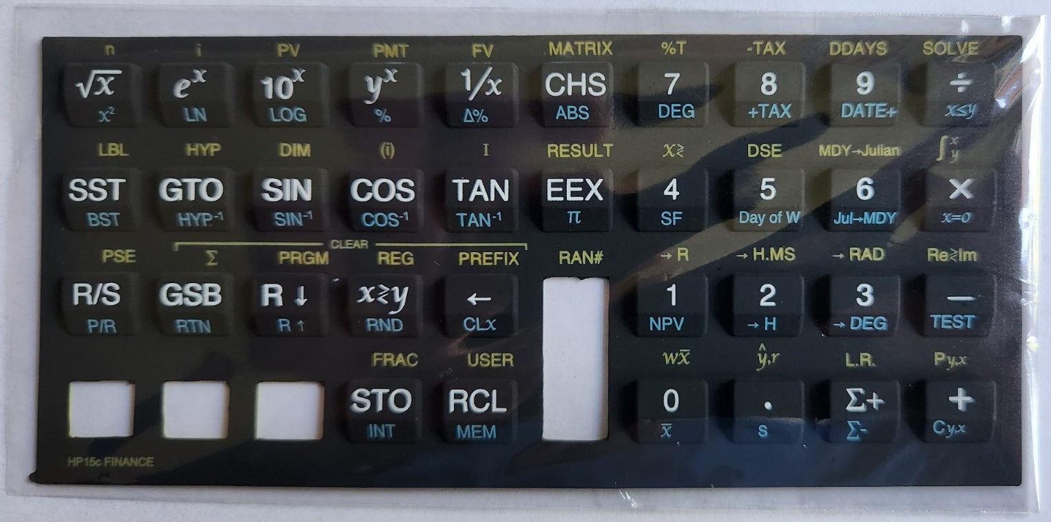 Finance Pac Overlay for HP-15C Collector's Edition