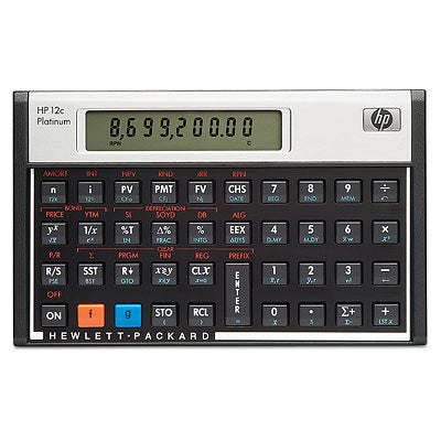 Hewlett Packard HP-12C Platinum RPN and Algebraic Programmable Financial Calculator