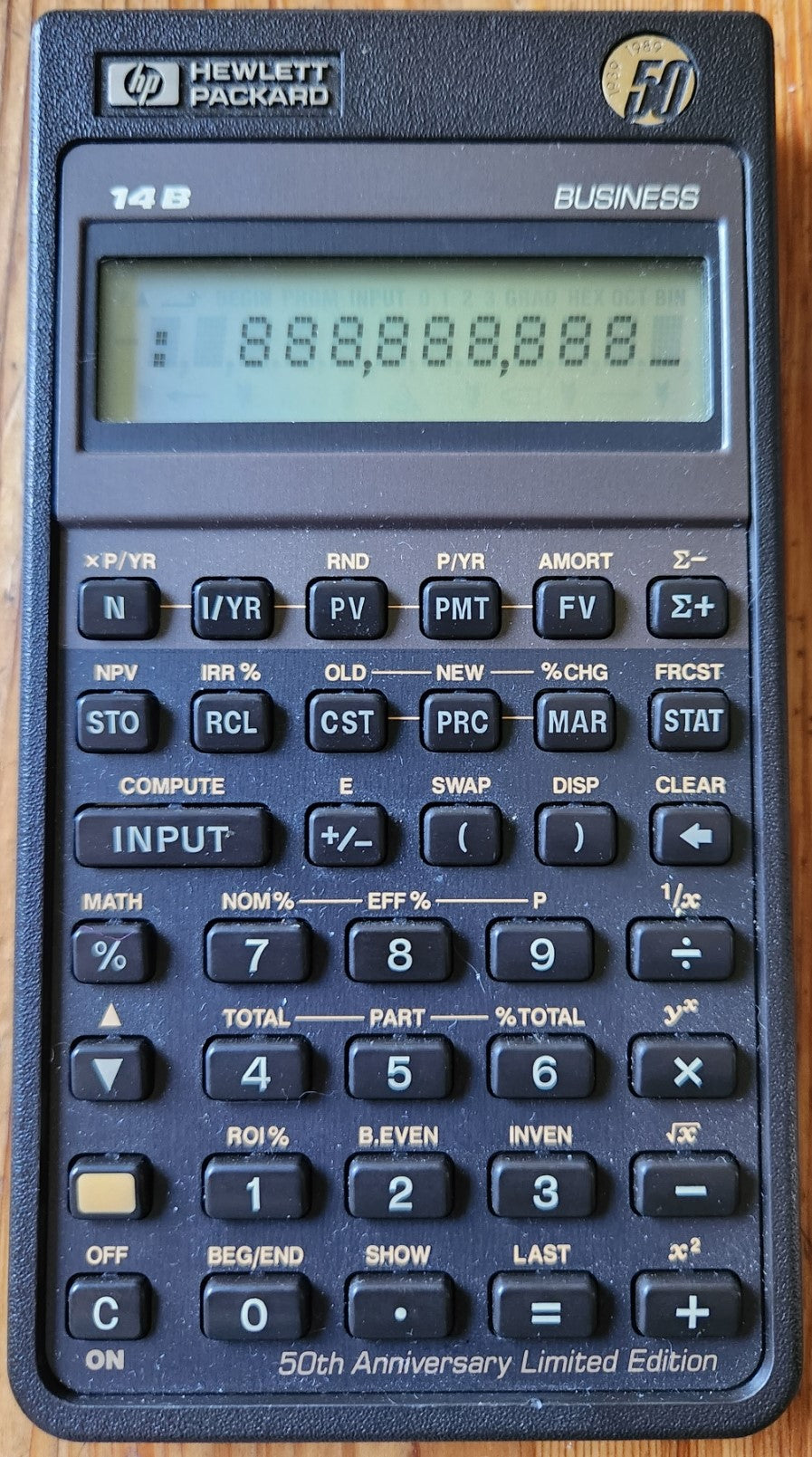 Hewlett Packard HP-14B 50th Anniversary Limited Edition Algebraic Business Calculator (Used)