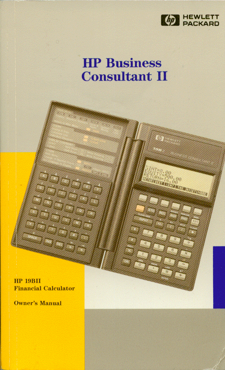 Hewlett Packard HP-19BII Calculator Manual - Used