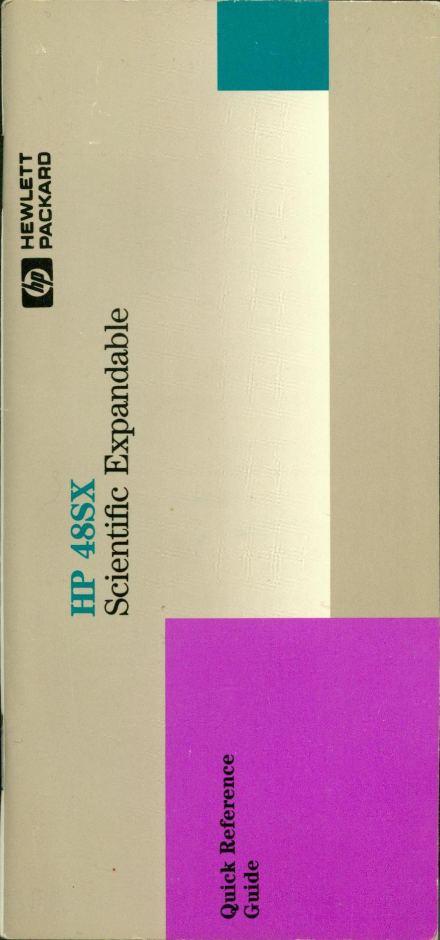 Hp Reference Guide Hewlett Packard HP-48 Quick Reference Guide – CalculatorSource