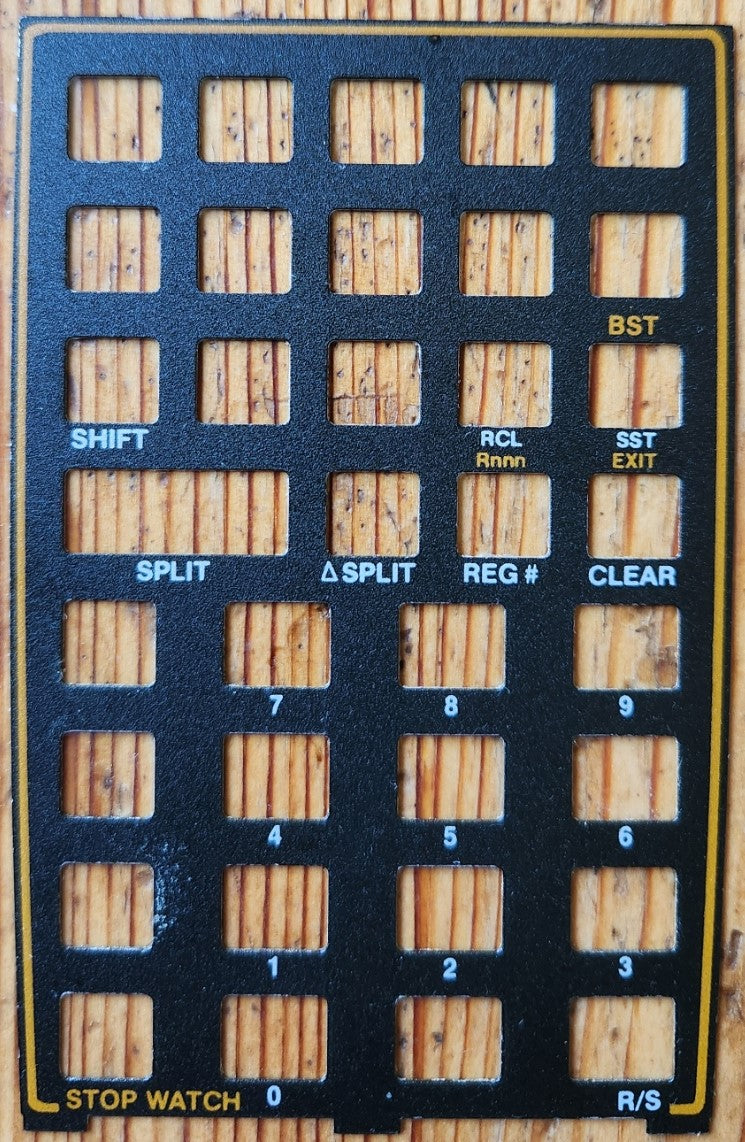 Hewlett Packard Stopwatch Keyboard Overlay for HP 41C Series Calculators (Used)