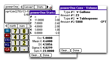 powerOne Scientific - Full-Featured Scientific Calculator for Palm Pilot