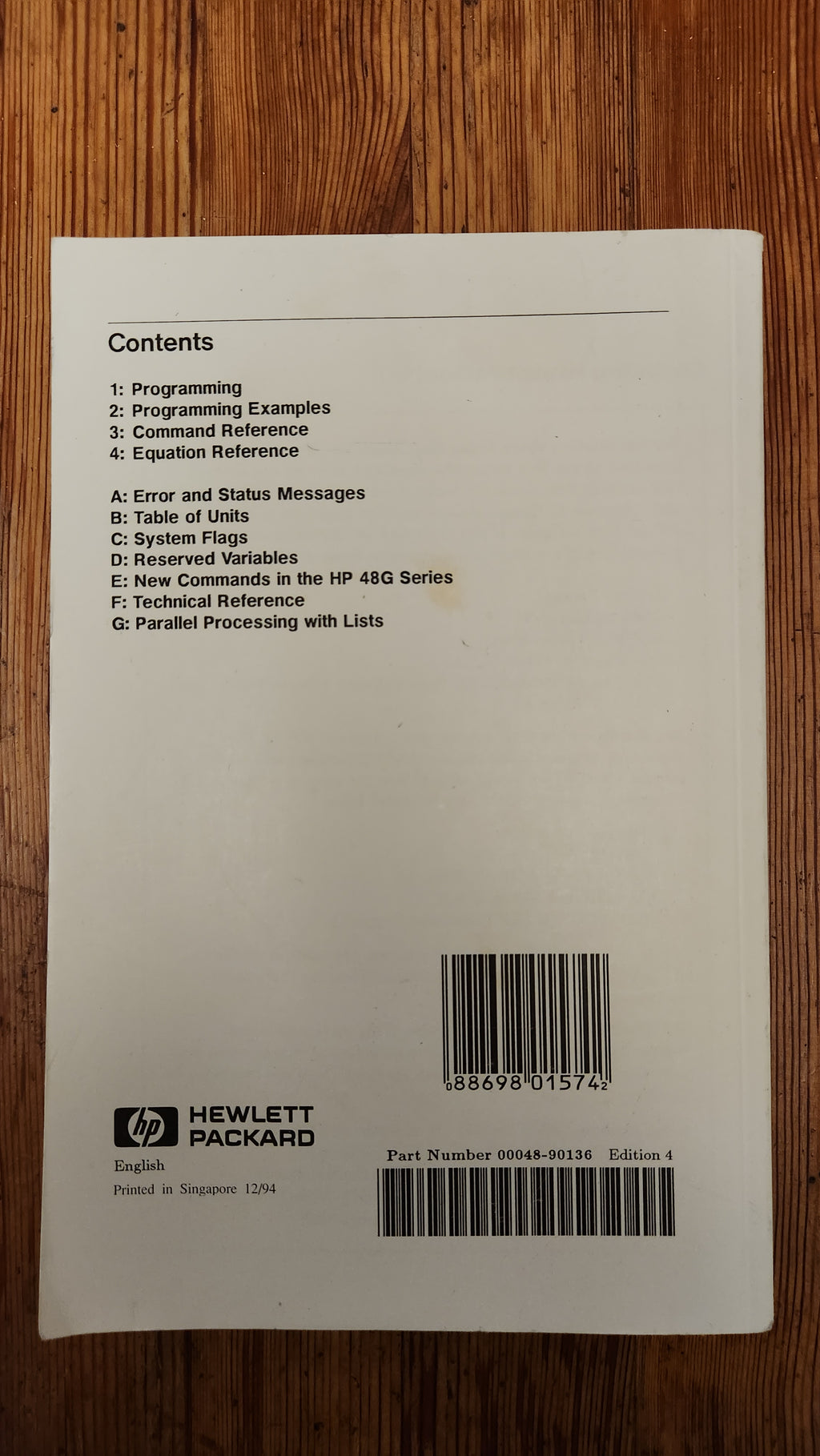 Hewlett Packard HP-48G Series Advanced User's Reference Calculator Manual