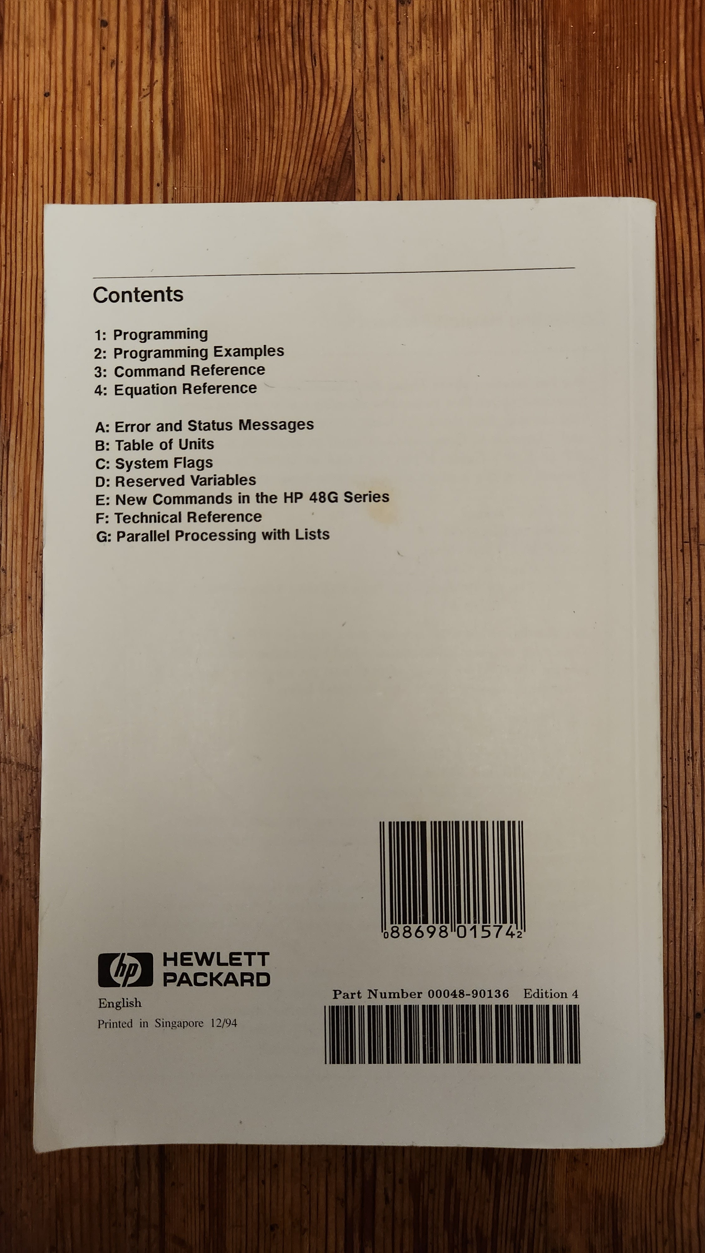 Hewlett Packard HP-48G Series Advanced User's Reference Calculator Manual