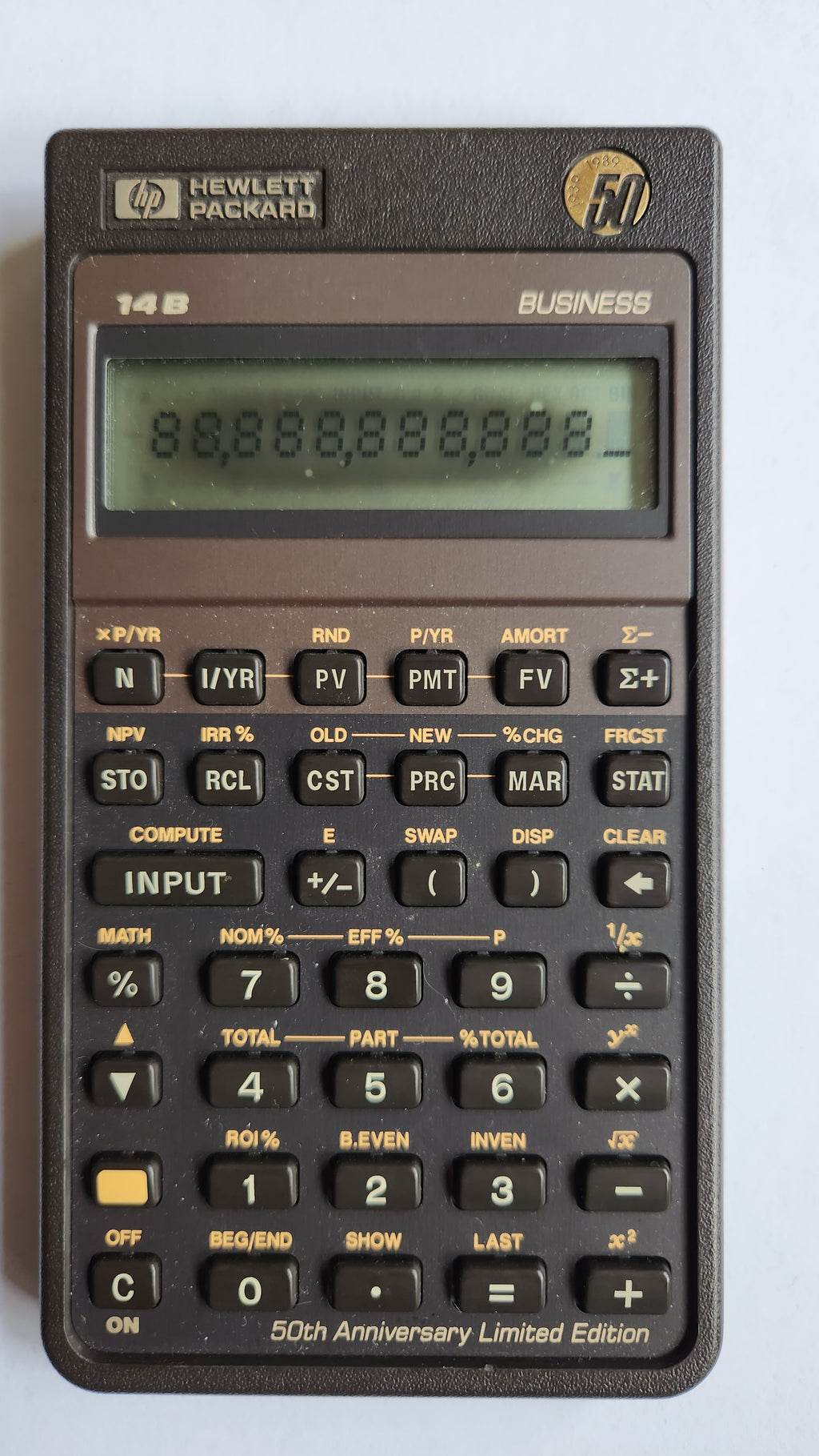 Hewlett Packard Used HP-14B 50th Anniversary Limited Edition Algebraic Business Calculator