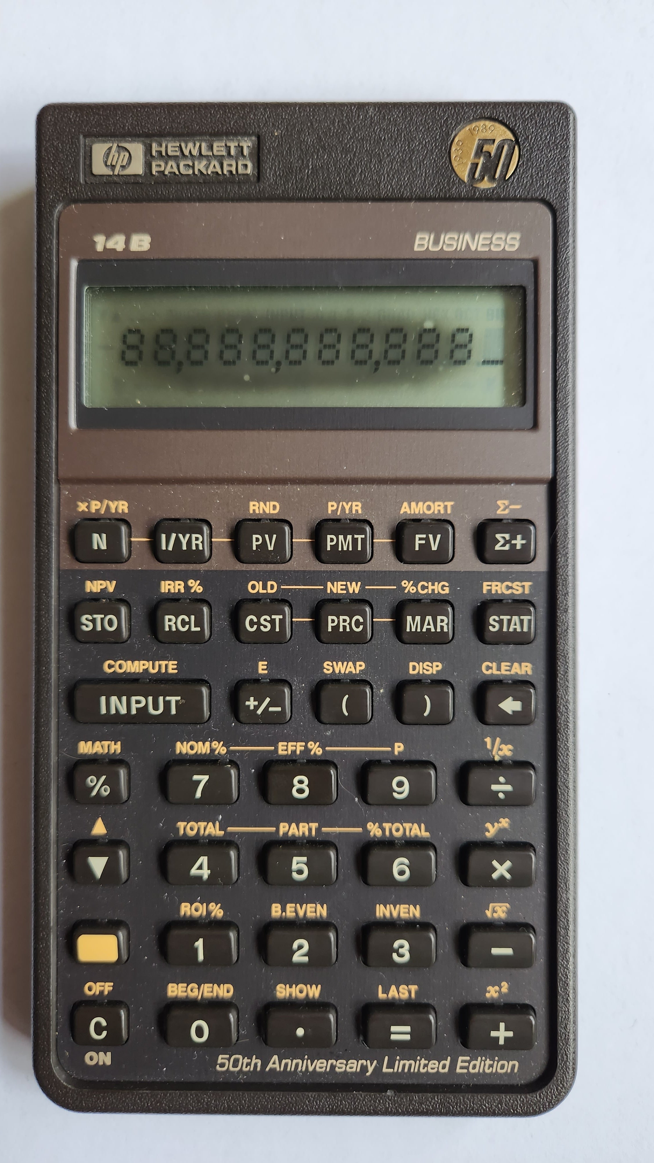 Hewlett Packard Used HP-14B 50th Anniversary Limited Edition Algebraic Business Calculator