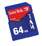 SanDisk 64MB Secure Digital Memory Card for Calculator SD Expansion Slots