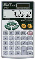 Sharp EL344RB Dual-Power 10-Digit Metric Conversion Wallet Calculator