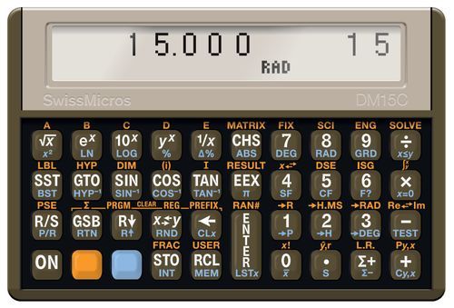 SwissMicros DM15C RPN Calculator - Credit Card Sized HP-15C Clone
