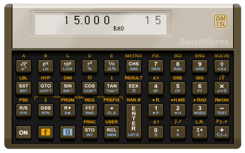 SwissMicros DM15L RPN Calculator - HP-15C Clone