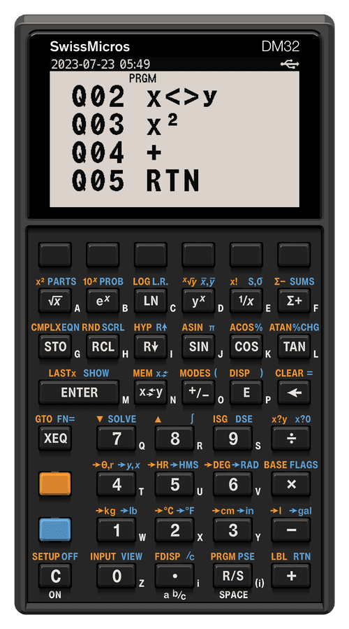 SwissMicros DM32 RPN Calculator - HP-32SII Clone