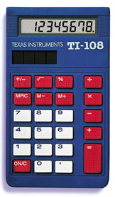 Texas Instruments TI-108 Basic Solar Calculator (Bulk)