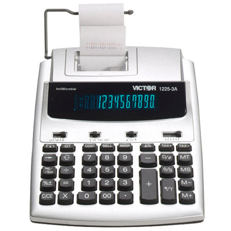 Victor 1225-3A AntiMicrobial 12-Digit 3.0 LPS Desktop Printing Calculator