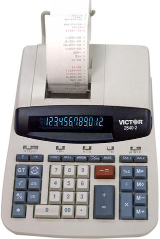 Victor 2640-2 12-Digit 4.6 LPS  Commercial Printing Calculator