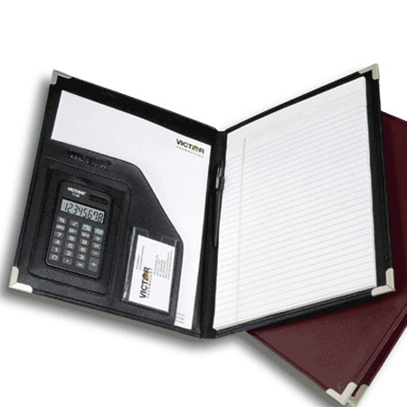Victor Black Executive Style Portfolio with 8-Digit Calculator