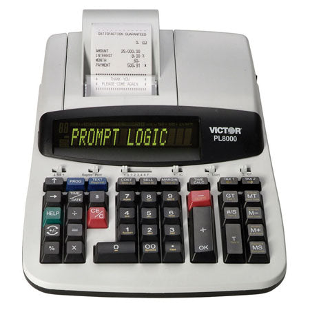 Victor PL8000 Prompt Logic 8.0 LPS Thermal Printing Calculator w/ 2-Color Display